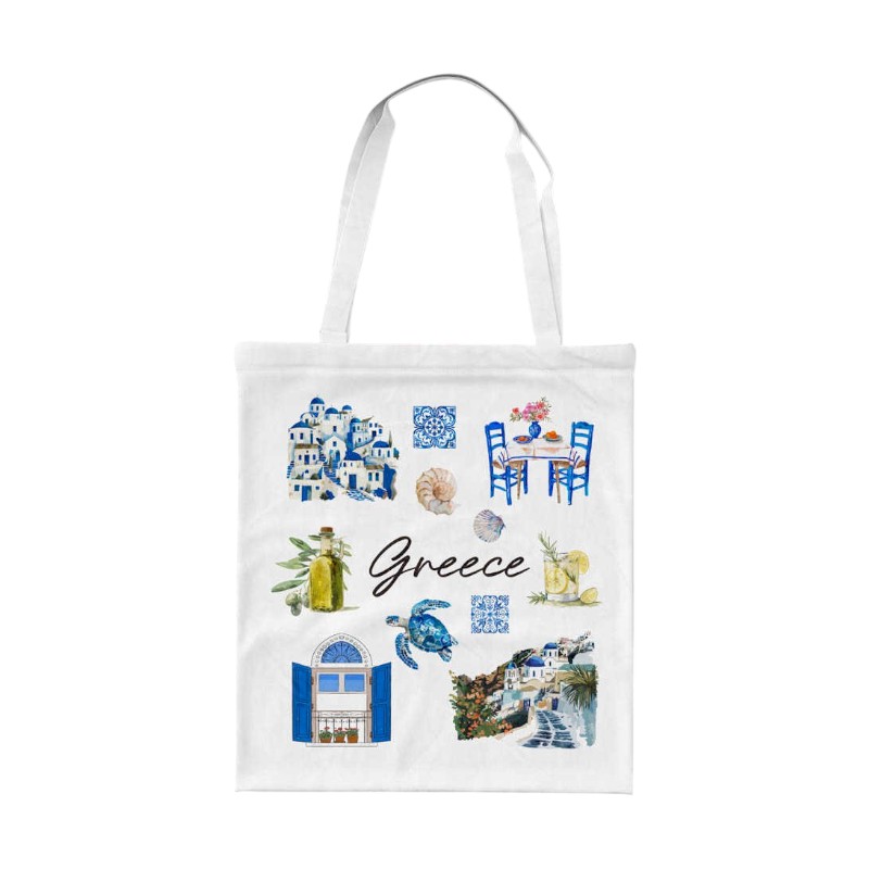 Υφασμάτινη τουριστική τσάντα καμβάς - Greece - 40x35cm - 221066