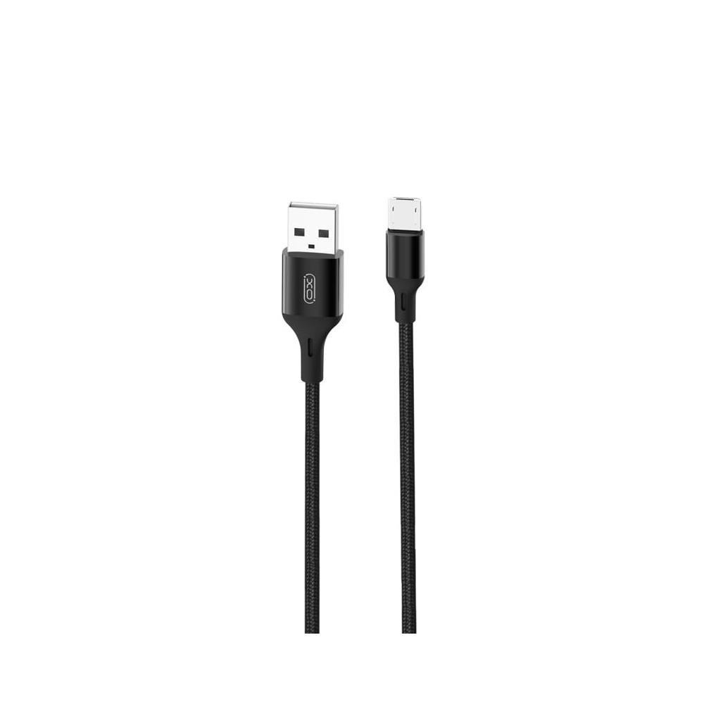 XO NB143 καλώδιο φόρτισης-δεδομένων USB-A σε micro USB, 2.4A, 2μ, μαύρο