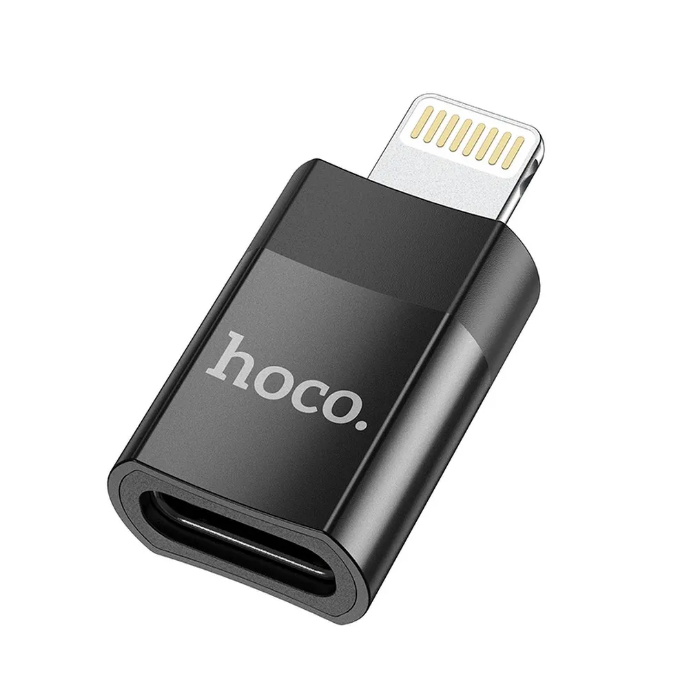 Hoco UA17 αντάπτορας Type C (female) σε Lightning 8-pin μαύρο
