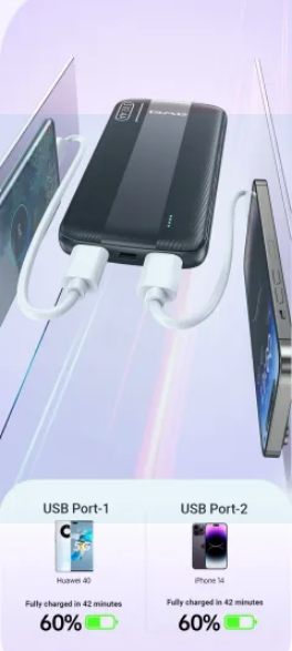 009744 Powerbank - P20K - 10.000mah - AWEI - 009751 - White - Image 2