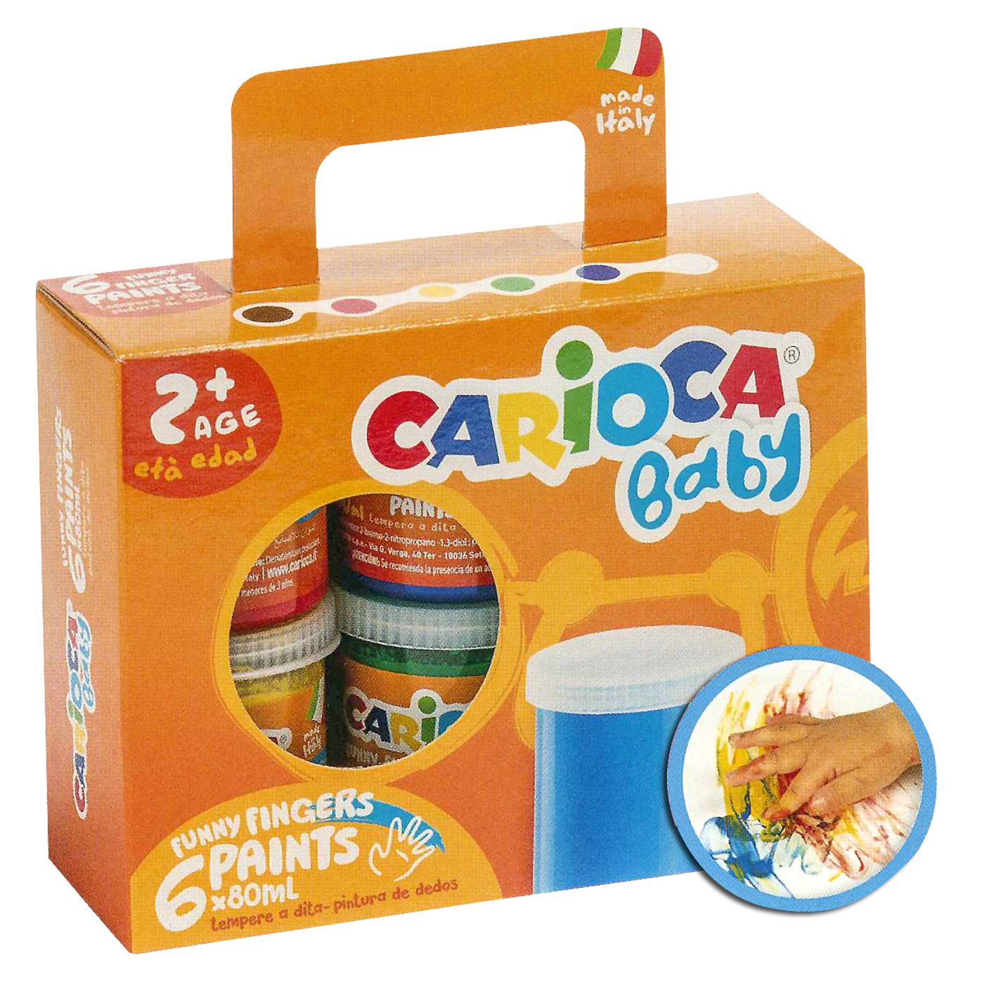 Δακτυλομπογιά Carioca 6 Χρώματα 6x80mL Carioca 43132