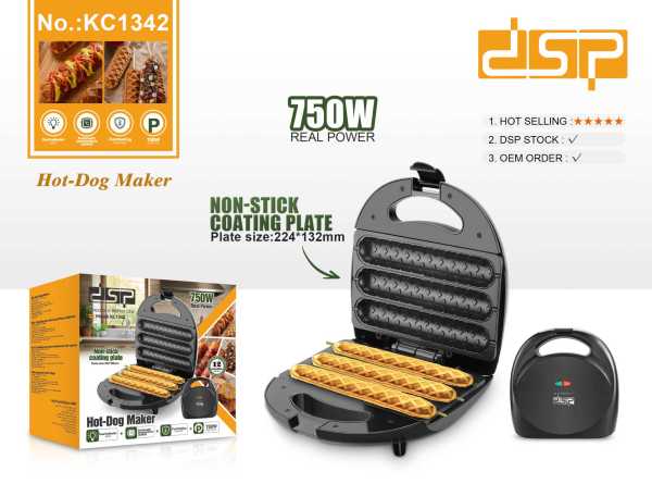 71ce08fc55bd93c682384f418524f394 Συσκευή ψησίματος βάφλας Hot Dog - KC1342 - DSP - 618489 - Image 2