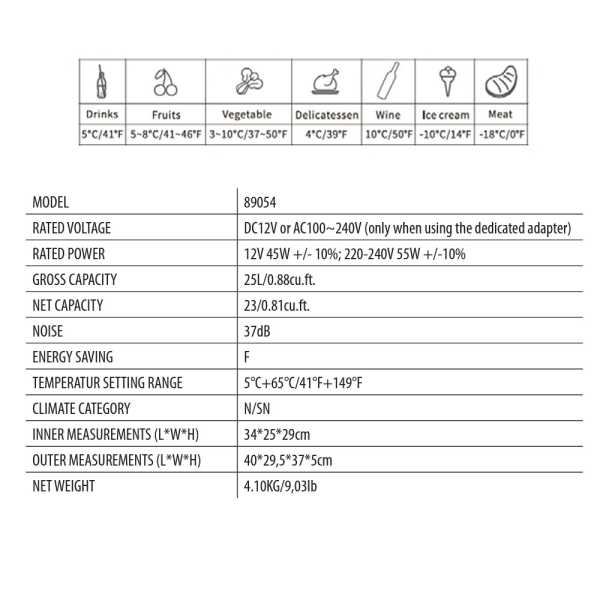 89054_energy ΨΥΓΕΙΟ ΑΥΤΟΚΙΝΗΤΟΥ 12V/220V  25LT ΘΕΡΜΟΗΛΕΚΤΡΙΚΟ (ΖΕΣΤΟ /ΚΡΥΟ) 40x37,5cm ΓΚΡΙ/ΛΕΥΚΟ  FT-25 LAMPA - 1 TEM. - Image 10