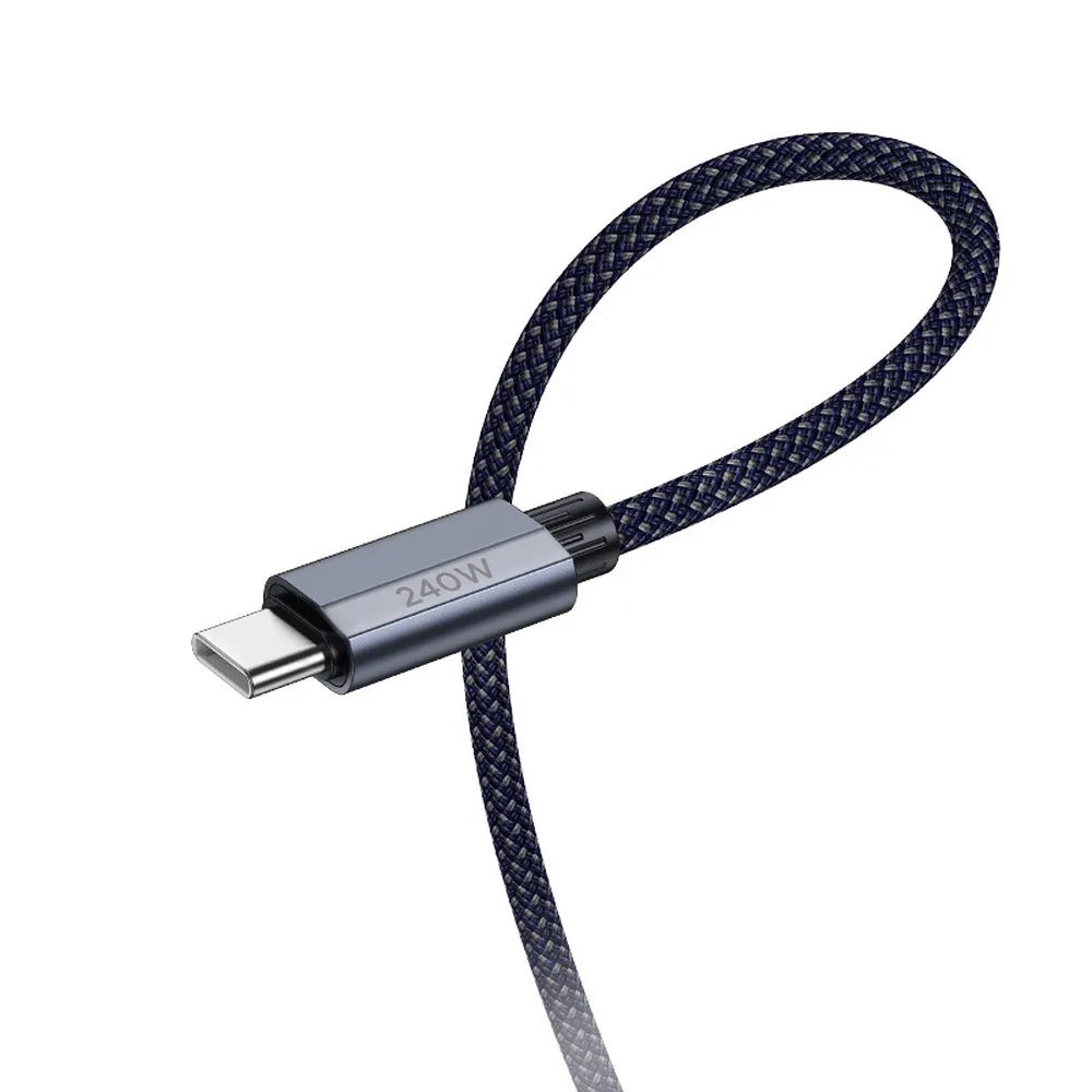 HOCO-U134-καλώδιο-Type-C-σε-Type-C-PD-QC3.0-5A-240W-18μ-μπλε2 HOCO U134 καλώδιο Type-C σε Type-C, PD QC3.0, 5A 240W, 1,8μ, μπλε - Image 2