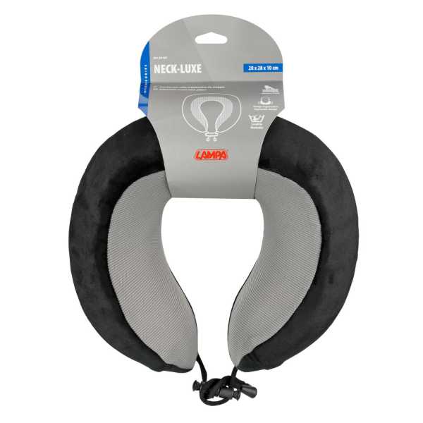 L5416.7_4 ΜΑΞΙΛΑΡΙ ΤΑΞΙΔΙΟΥ ΑΥΧΕΝΑ ΕΡΓΟΝΟΜΙΚΟ MEMORY FOAM ΜΑΥΡΟ/ΓΚΡΙ NECK-LUXE LAMPA - 1 ΤΕΜ. - Image 4