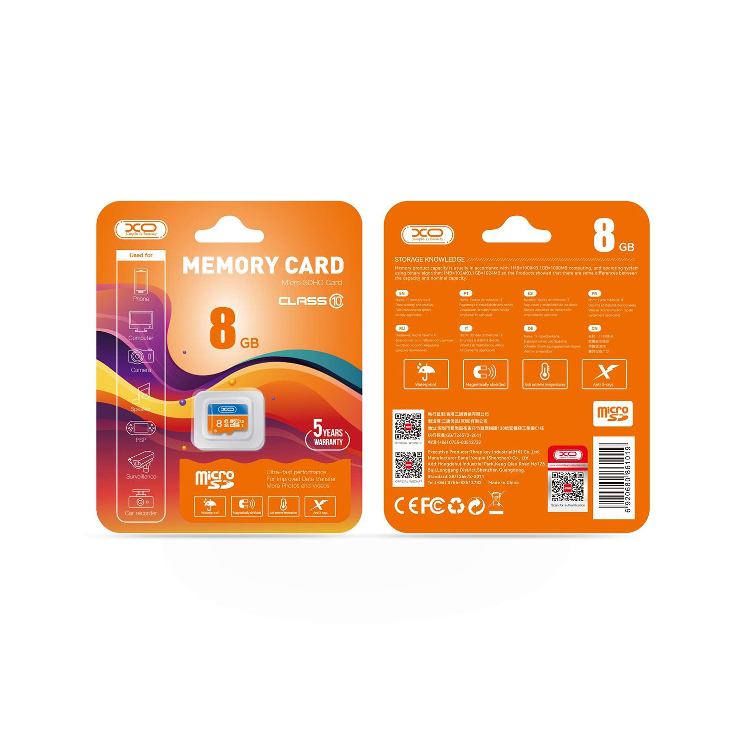 XO κάρτα μνήμης 8GB microSDHC, class 10