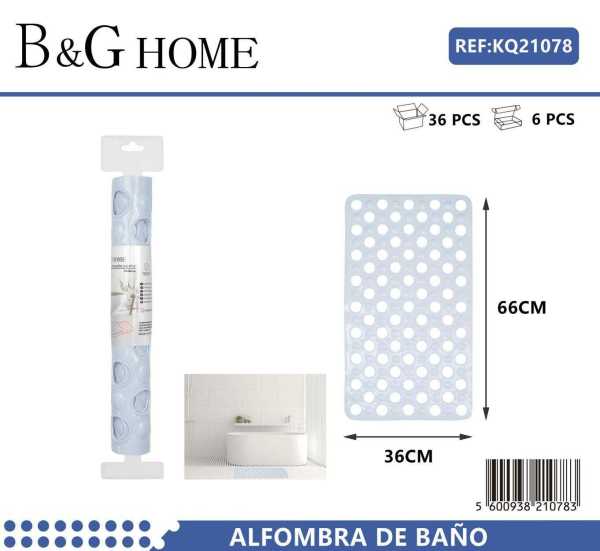 b7b20b9b1263dbb2f38a1f88b5dbb8e7 Αντιολισθητικό πατάκι μπάνιου - M0842 - 36x66cm - Light Blue - 21078 - Image 2