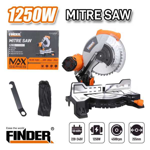 cdf1d4552c81b977cf7656d20958c049 Φαλτσοπρίονο - 255mm - 1250W - Finder - 198422 - Image 2