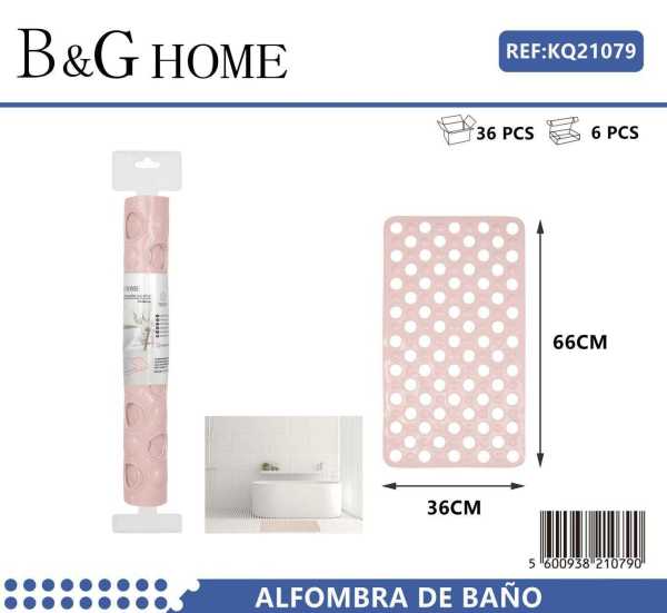 dbd98676f6043bf7c4e71d71b983a839 Αντιολισθητικό πατάκι μπάνιου - M0826 - 36x66cm - Light Pink - 21079 - Image 2