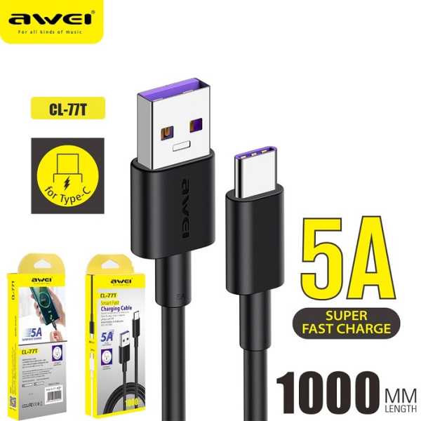 010412-1 Καλώδιο φόρτισης & data - Type-C - Fast Charge - CL-77T - AWEI - 010412 - Image 2