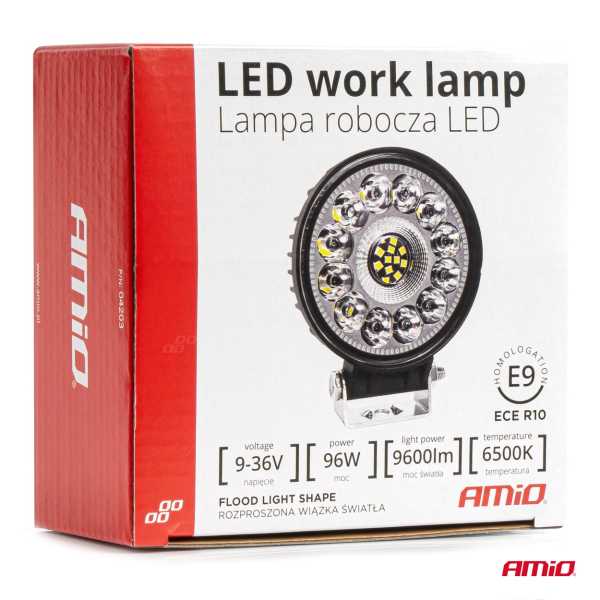 04203_AM_8 ΠΡΟΒΟΛΕΑΣ ΕΡΓΑΣΙΑΣ ΣΤΡΟΓΓΥΛΟΣ LED 96W 9-36V 9.600lm 6.500K AWL62 AMIO - 1 ΤΕΜ. - Image 8