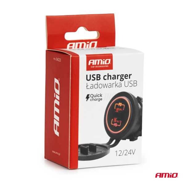 04223_AM_5 ΠΡΙΖΑ ΜΕ 2 ΘΥΡΕΣ USB-C ΚΑΙ ΚΑΠΑΚΙ 12/24V ΑΔΙΑΒΡΟΧΗ ΜΕ ΚΟΚΚΙΝΟ LED ΦΩΣ ΜΑΥΡΗ ΑΜΙΟ - 1 τεμ. - Image 5