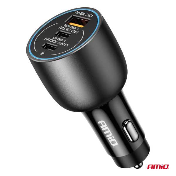 04371_AM_3 ΦΟΡΤΙΣΤΗΣ ΑΝΑΠΤΗΡΑ 12/24V ΜΕ 3 ΘΥΡΕΣ 2xUSB-C/1xUSB-A 95W 5V/3A ΤΑΧΕΙΑΣ ΦΟΡΤΙΣΗΣ ΑΛΟΥΜΙΝΙΟ/ΜΑΥΡΟΣ ΑΜΙΟ - 1 Τεμ. - Image 3