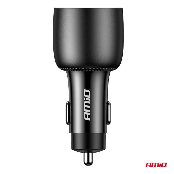 04371_AM_4 ΦΟΡΤΙΣΤΗΣ ΑΝΑΠΤΗΡΑ 12/24V ΜΕ 3 ΘΥΡΕΣ 2xUSB-C/1xUSB-A 95W 5V/3A ΤΑΧΕΙΑΣ ΦΟΡΤΙΣΗΣ ΑΛΟΥΜΙΝΙΟ/ΜΑΥΡΟΣ ΑΜΙΟ - 1 Τεμ. - Image 4