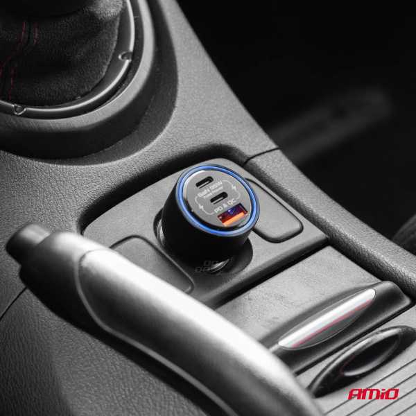 04372_AM_2 ΦΟΡΤΙΣΤΗΣ ΑΝΑΠΤΗΡΑ 12/24V ΜΕ 2 ΘΥΡΕΣ USB-C/USB-A 95W 5V/3A ΤΑΧΕΙΑΣ ΦΟΡΤΙΣΗΣ ΑΛΟΥΜΙΝΙΟ/ΜΑΥΡΟΣ ΑΜΙΟ - 1 Τεμ. - Image 2
