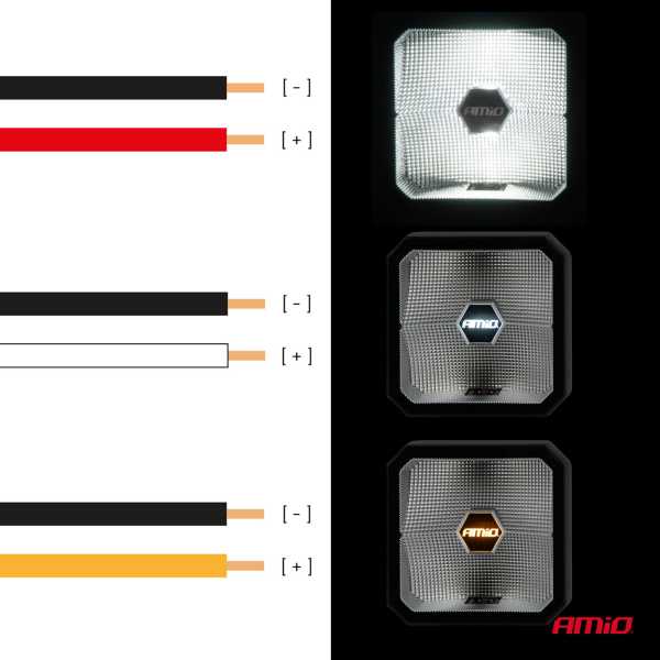 04394_AM_3 ΠΡΟΒΟΛΕΑΣ ΕΡΓΑΣΙΑΣ ΤΕΤΡΑΓΩΝΟΣ LED 30W 9>50V 3 ΧΡΗΣΕΩΝ ΛΕΥΚΟ/ΠΟΡΤΟΚΑΛΙ ΦΩΣ 110x110x52mm AMIO - 1 Τεμ. - Image 3
