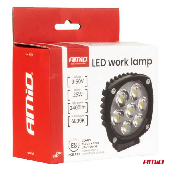 04396_AM_8 ΠΡΟΒΟΛΕΑΣ ΕΡΓΑΣΙΑΣ LED 21W 9>50V 3 ΧΡΗΣΕΩΝ ΛΕΥΚΟ ΦΩΣ 108x108x48mm AMIO - 1 Τεμ. - Image 8