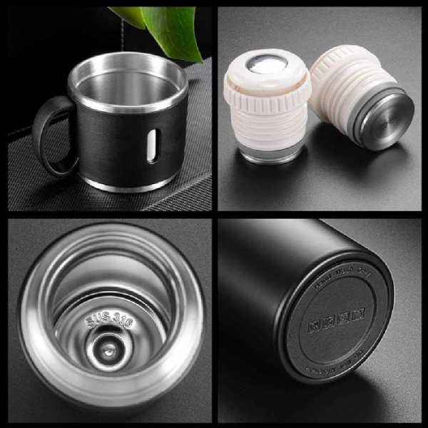 954156-5 Φορητό παγούρι-θερμός με κούπα - 500ml - 954156 - Red - Image 2