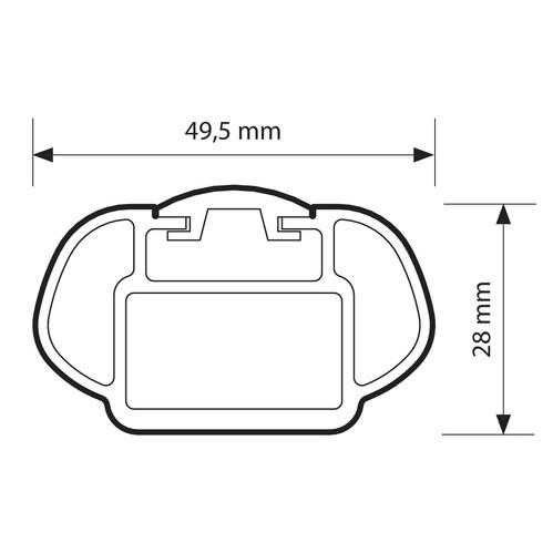 N15035-D-01 ΜΠΑΡΕΣ ΟΡΟΦΗΣ ΓΙΑ S/W RAIL-TOP ΑΛΟΥΜΙΝΙΟΥ 120cm ΜΕ ΚΛΕΙΔΙ 2τεμ. - Image 2