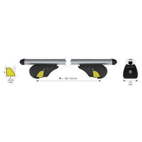 N15035-D-02 ΜΠΑΡΕΣ ΟΡΟΦΗΣ ΓΙΑ S/W RAIL-TOP ΑΛΟΥΜΙΝΙΟΥ 120cm ΜΕ ΚΛΕΙΔΙ 2τεμ. - Image 4