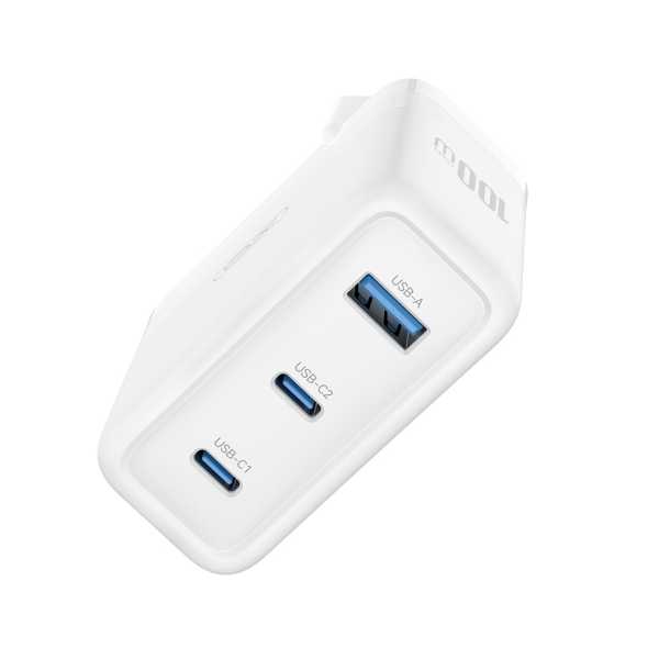 XO-CE35-φορτιστής-ταξιδιού-100W-PD-2x-USB-C-1x-USB-A-λευκό-2 XO CE35 φορτιστής ταξιδιού, 100W, PD, 2x USB-C, 1x USB-A, λευκό - Image 2