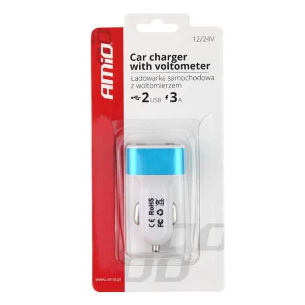 01028AM-5 ΦΟΡΤΙΣΤΗΣ ΑΝΑΠΤΗΡΑ ΜΕ 2 ΘΥΡΕΣ USB 12/24V 3000mA (1Α, 2Α) ΚΑΙ ΕΝΔΕΙΞΗ ΚΑΤΑΝΑΛΩΣΗΣ ΚΑΙ ΒΟΛΤΟΜΕΤΡΟ AMiO - 1 ΤΕΜ. - Image 5