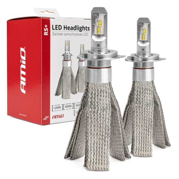 H4 RS+ SERIES 12-36V 50W 6000K 3500lm +200% LED CAN-BUS (ΨΥΚΤΡΑ ΛΕΠΙΔΕΣ ΦΤΕΡΟΥ) AMIO - 2 ΤΕΜ.