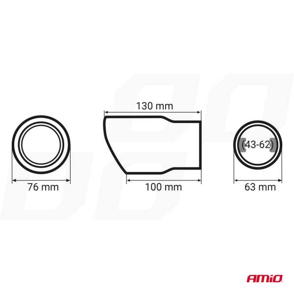 02348_AM_5 ΑΚΡΟ (ΜΠΟΥΚΑ) ΕΞΑΤΜΙΣΗΣ MT017 43-62mm (ΜΗΚΟΣ: 130mm) AMiO - 1 τεμ. - Image 5
