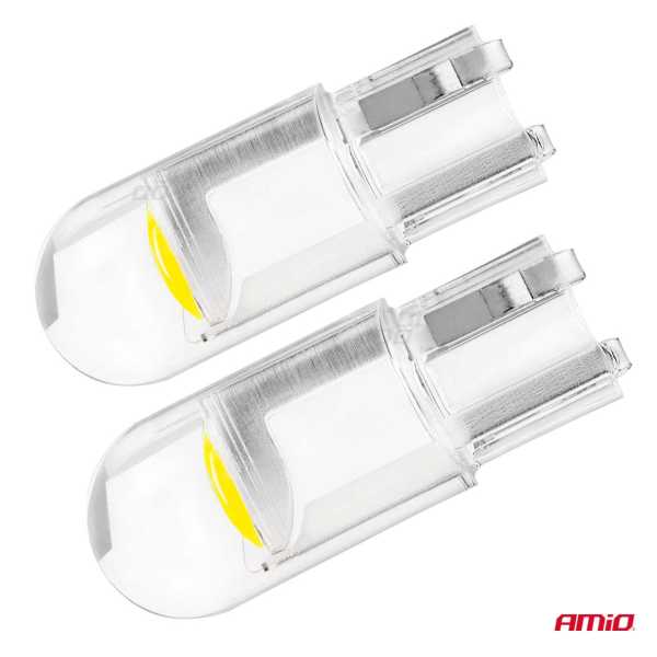 02955AM_6 T10 W5W 12V COB LED ΛΕΥΚΟ ΧΡΩΜΑ CLEAR WHITE 100ΤΕΜ. AMIO - Image 6