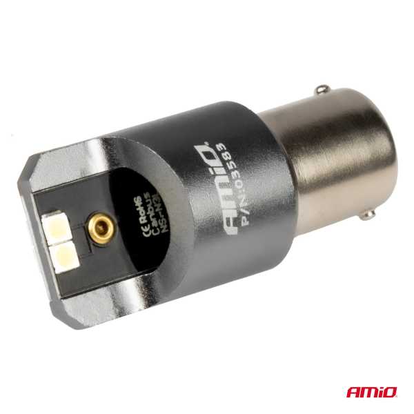 03583_AM_3 ΛΑΜΠΕΣ LED CAN-BUS P21W BA15S 12/24V 6.000K 4xSMD ΛΕΥΚΟ PRO SERIES AMIO - 2 ΤΕΜ. - Image 3