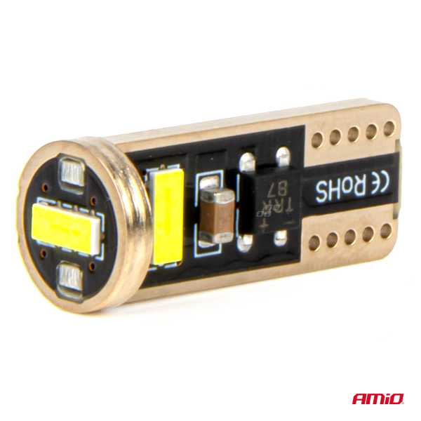 03720_AM_3 ΛΑΜΠΑΚΙΑ LED T10e W5W 12/24V 3x2055 SMD LED CAN-BUS ΛΕΥΚΟ AMIO - 2 ΤΕΜ. - Image 3