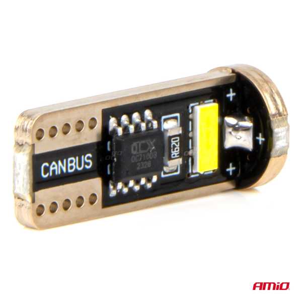 03720_AM_4 ΛΑΜΠΑΚΙΑ LED T10e W5W 12/24V 3x2055 SMD LED CAN-BUS ΛΕΥΚΟ AMIO - 2 ΤΕΜ. - Image 4