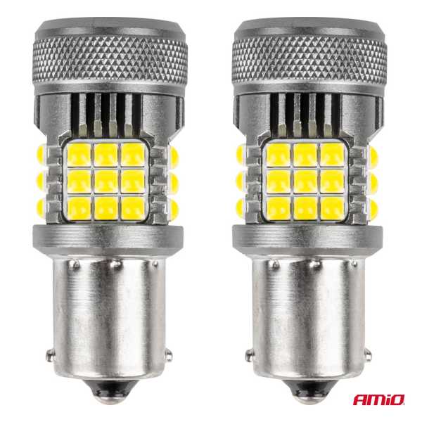 03722AM_2 P21W BA15S 12/24V 6.000K 36x3030 SMD LED CAN-BUS ΛΕΥΚΟ PRO SERIES 2ΤΕΜ. AMIO - Image 2