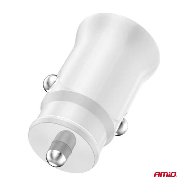 03877_AM_3 ΦΟΡΤΙΣΤΗΣ ΑΝΑΠΤΗΡΑ 12/24V ΜΕ 2 ΘΥΡΕΣ USB-C+USB 20W 5V/3AQC ΤΑΧΕΙΑΣ ΦΟΡΤΙΣΗΣ ΛΕΥΚΟΣ AMIO - 1 Τεμ. - Image 3