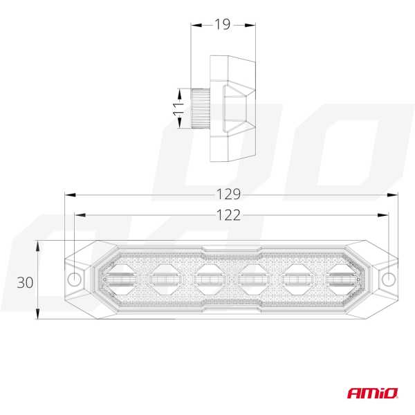 03930_AM_3 ΣΤΡΟΜΠΟ 12/24V 6xSMD LED 18W (6x3W) R65 R10 IP68 IP6K9K 122x30mm ΑΜΙΟ - 1 ΤΕΜ. - Image 4