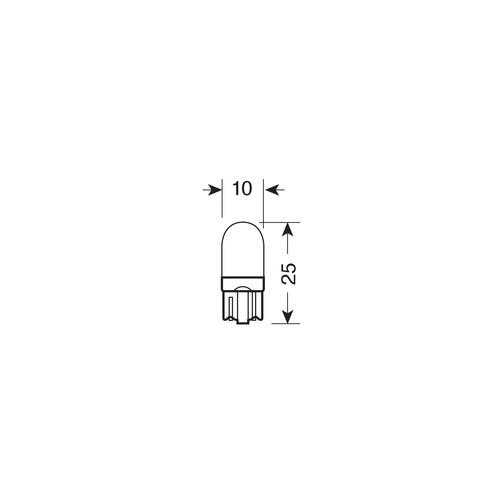 18266-2 T10 W5W 12V W2,1x9,5d 100lm MEGA-LED 3 ΛΕΥΚΟ ΦΩΣ 10x25mm 2ΤΕΜ. - Image 2