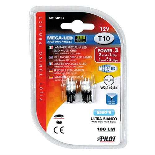 18266-4 T10 W5W 12V W2,1x9,5d 100lm MEGA-LED 3 ΛΕΥΚΟ ΦΩΣ 10x25mm 2ΤΕΜ. - Image 4