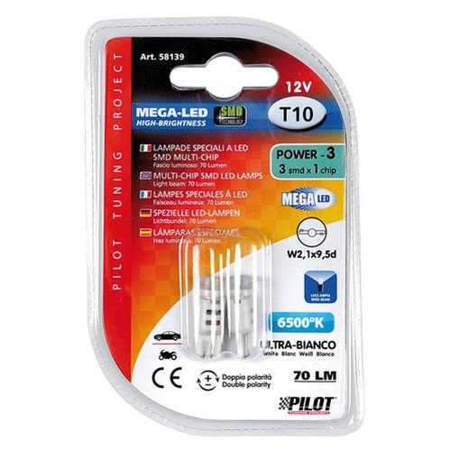 18268-4 T10 W5W 12V W2,1x9,5d 70lm MEGA-LED 3 ΛΕΥΚΟ ΦΩΣ 10x27mm 2ΤΕΜ. - Image 4
