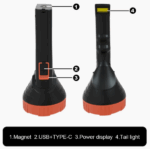 Επαναφορτιζόμενος φακός LED - 88069 - 182752 - Red/Black - Image 2