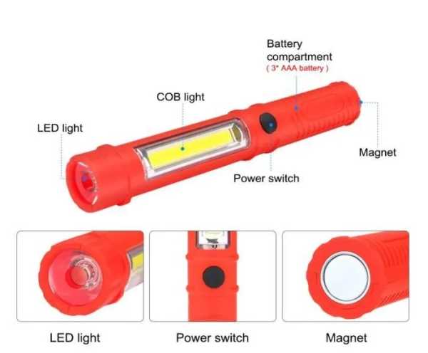 219095_1 Φακός μπαταρίας LED Mini - Ράβδος - 909A - 219095 - Red - Image 2