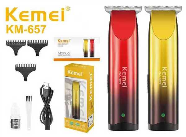 306578-1-1 Κουρευτική μηχανή & trimmer - KM-657 - Kemei - Red - Image 2