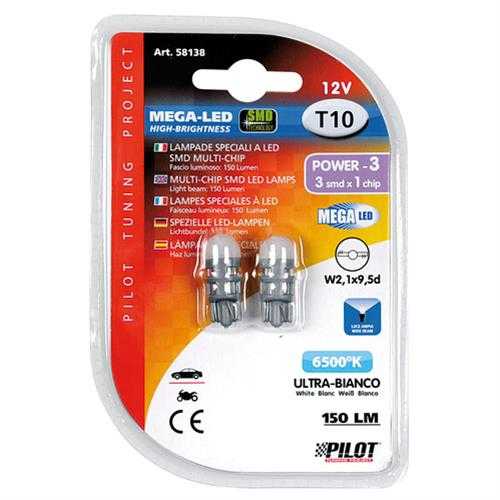 58138-C-01 T10 W5W 12V W2,1x9,5d 150lm MEGA-LED 3 ΛΕΥΚΟ ΦΩΣ 11x27mm 2ΤΕΜ. - Image 3