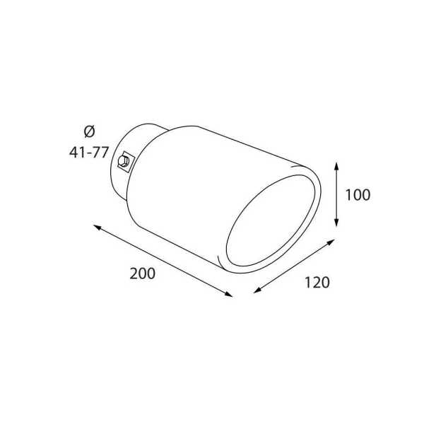 60062-D-01 ΑΚΡΟ (ΜΠΟΥΚΑ) ΕΞΑΤΜΙΣΗΣ ΟΒΑΛ TS-78 41>77mm (ΜΗΚΟΣ: 200mm / ΦΑΡΔΟΣ: 120mm ) LAMPA - 1 TEM. - Image 4