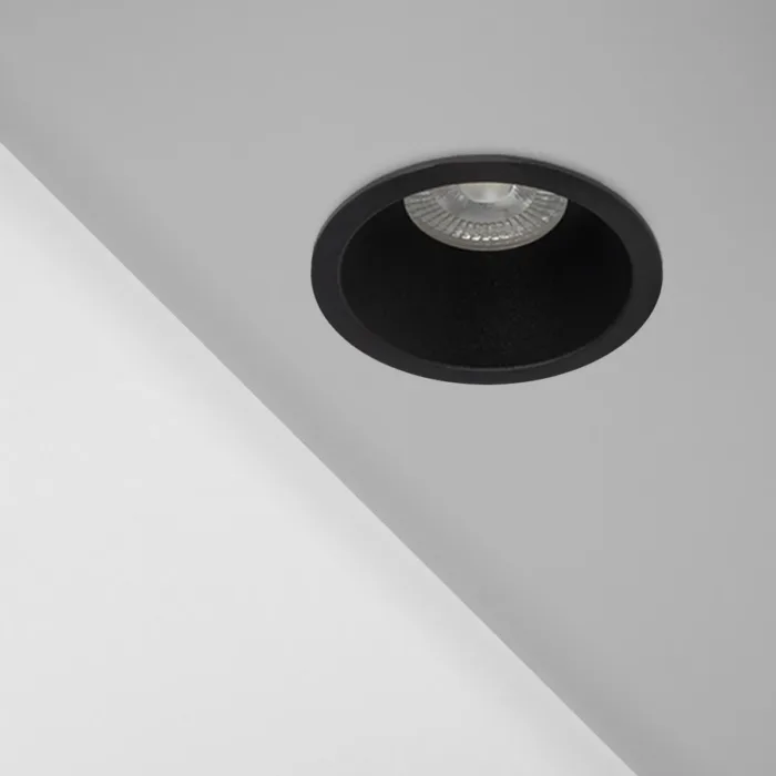 kelvo® DELTA 60629 Χωνευτό Κινούμενο Φωτιστικό Downlight Σποτ με Ντουί 1 x GU10 AC 220-240V IP20 - Μαύρο Ματ - Μ8.5 x Π8.5 x Υ3.5cm / Q7.5cm - Image 1
