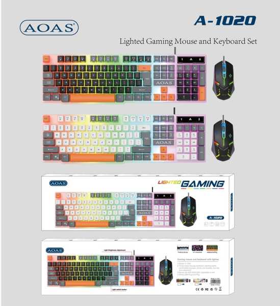 655560-1 Σετ ενσύρματο πληκτρολόγιο & ποντίκι Gaming - A1020 - 655560 - White - Image 2