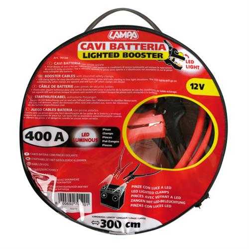 70120-C-01 Καλώδια Φορτισης 300CM 400AMP 12V με φως LED - Image 4