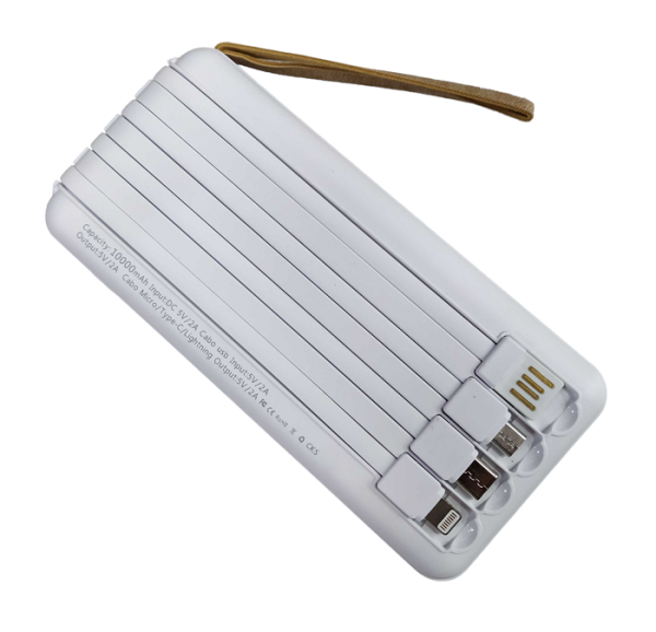810385_w-1 Powerbank με ηλιακό πάνελ - 4in1 - 10.000mah - Y179 - 810385 - White - Image 2