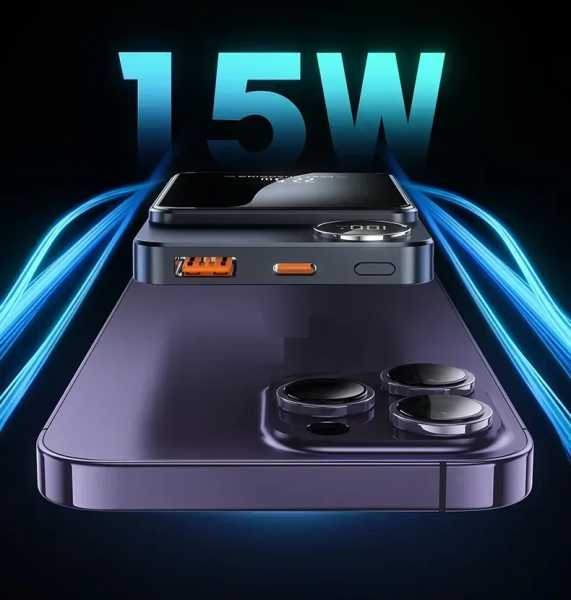 811290-5 Μαγνητικό Powerbank ασύρματης φόρτισης - S111 - 15W - 811290 - Black - Image 3