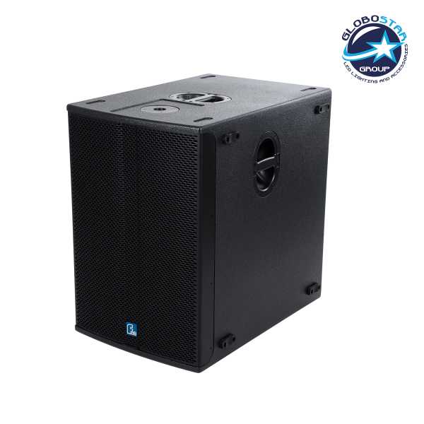 GLOBOSTAR® FDB K118BAS 98028 Επιδαπέδιο Ενεργό Αυτοενισχυόμενο PA Subwoofer Κολωνάτο Σύστημα με Ψηφιακό Ενισχυτή DSP SA2.68 AC 220V/50-60Hz - 600W RMS/4Ω + 600W RMS/4Ω (2400W Peak) - 1 x 18" Inches LF - IP20 - Μαύρο - Μ47.5 x Π71 x Υ70cm - 2 Χρόνια Εγγύηση