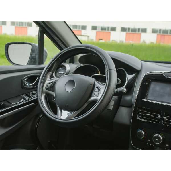 L3316.3_3 ΚΑΛΥΜΜΑ ΤΙΜΟΝΙΟΥ RACING PREMIUM BLACK (Μ) 37/39cm ΣΥΝΘΕΤΙΚΟ ΔΕΡΜΑ SKEENTEX ΜΑΥΡΟ/CARBON LOOK LAMPA  - 1 ΤΕΜ. - Image 3